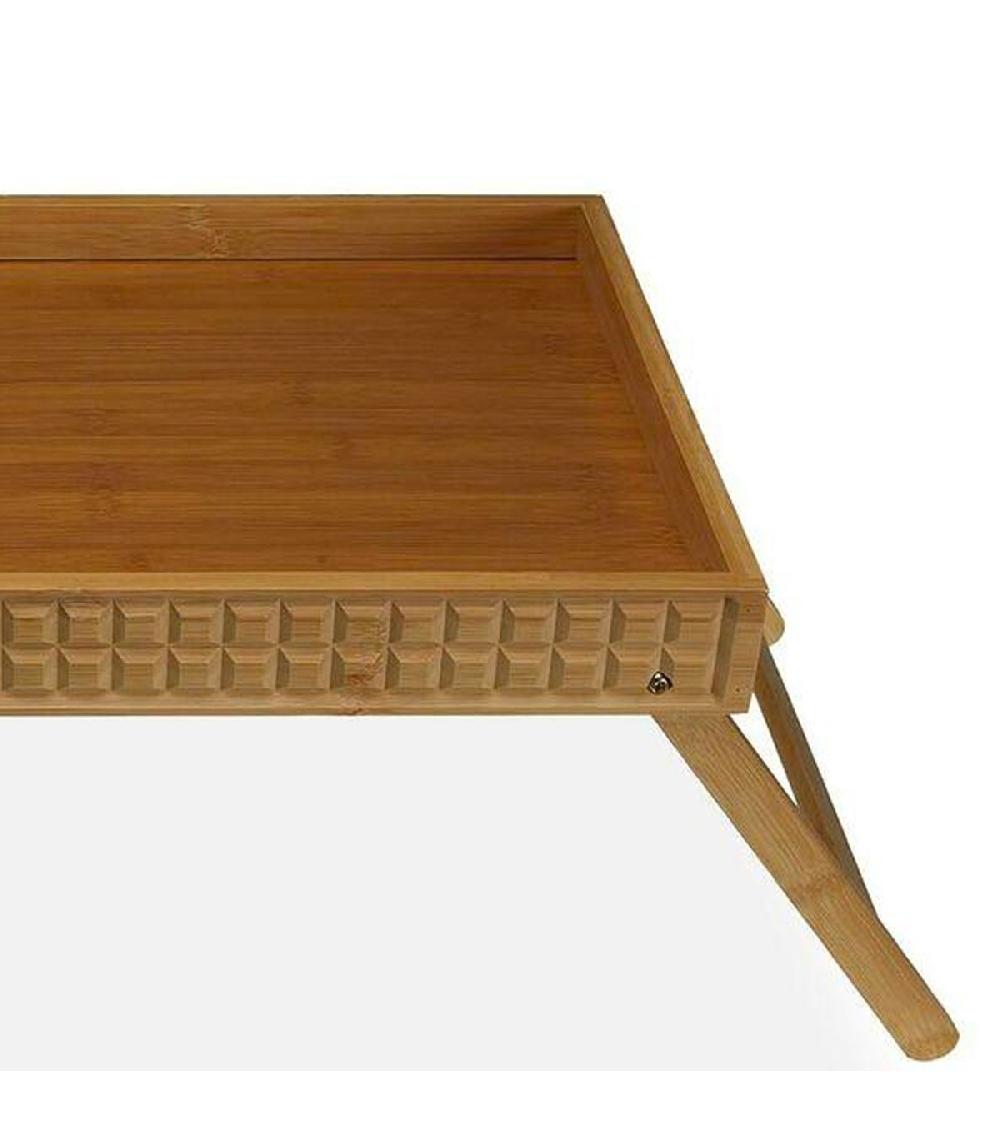 Wadiga Plateau Petit Déjeuner Au Lit En Bambou 30x21x50cm