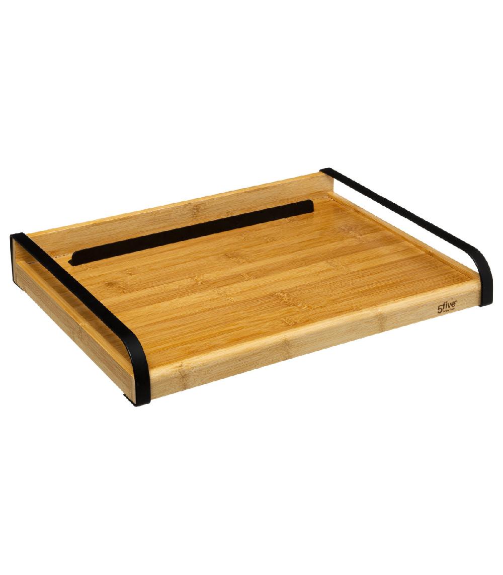 Wadiga Plateau Petit Déjeuner Au Lit En Bambou Et Métal Noir - 51x37.5x26.5cm
