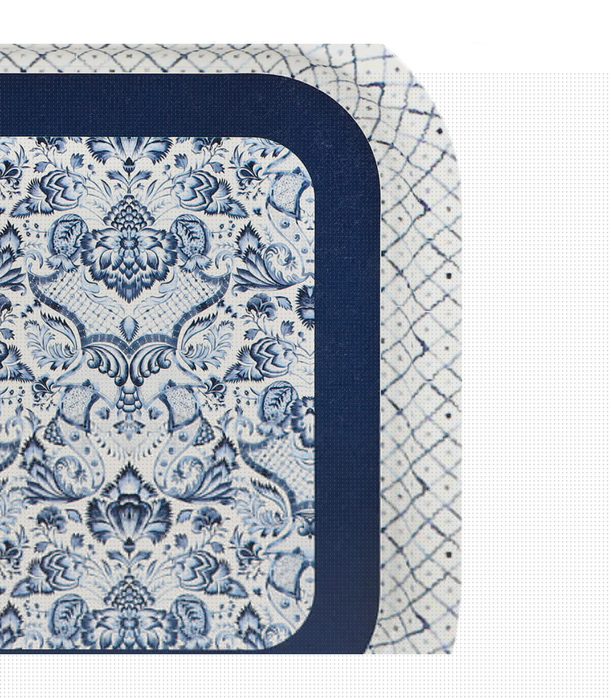 Wadiga Plateau Rectangulaire En Métal Bleu Et Blanc