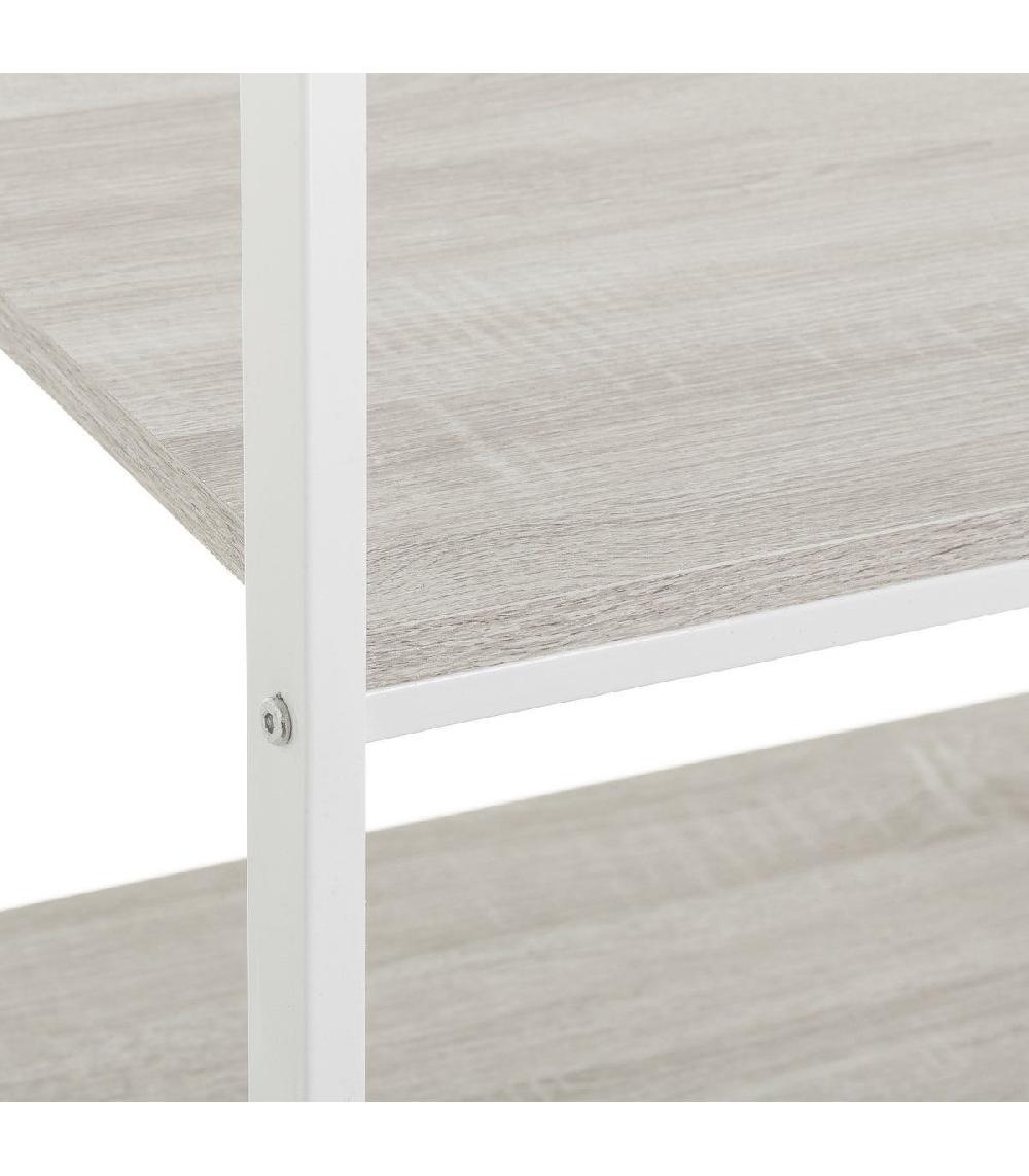 Wadiga Portant Vêtements Bois Et Métal Blanc - 55x45x150cm