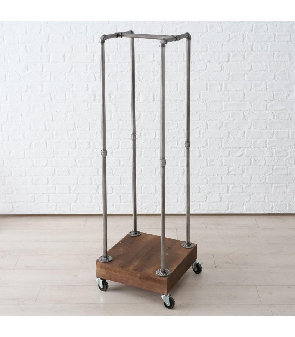 Wadiga Portant Vêtements Bois Et Métal Style Industriel - Hauteur 153cm