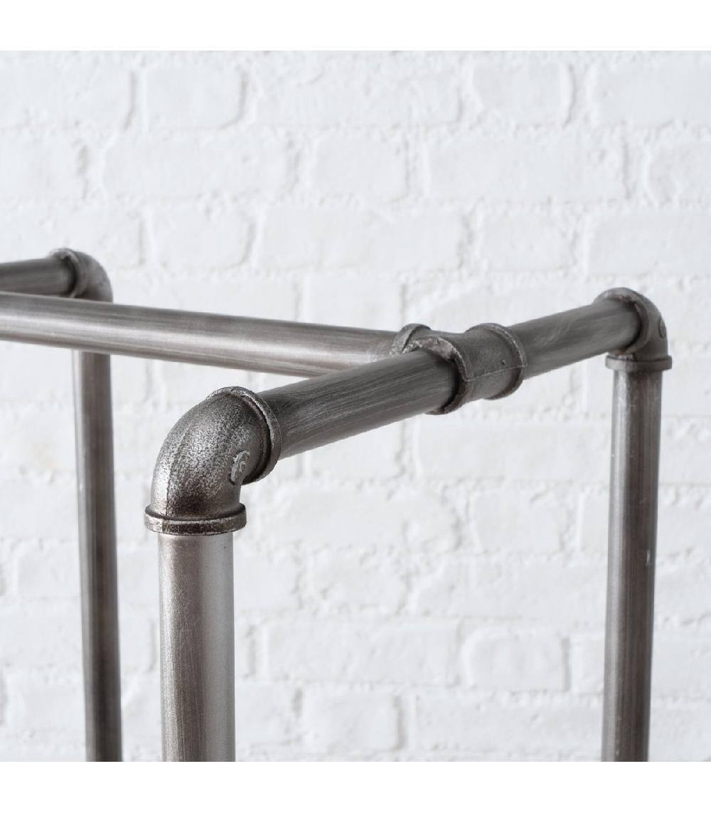 Wadiga Portant Vêtements Bois Et Métal Style Industriel - Hauteur 153cm