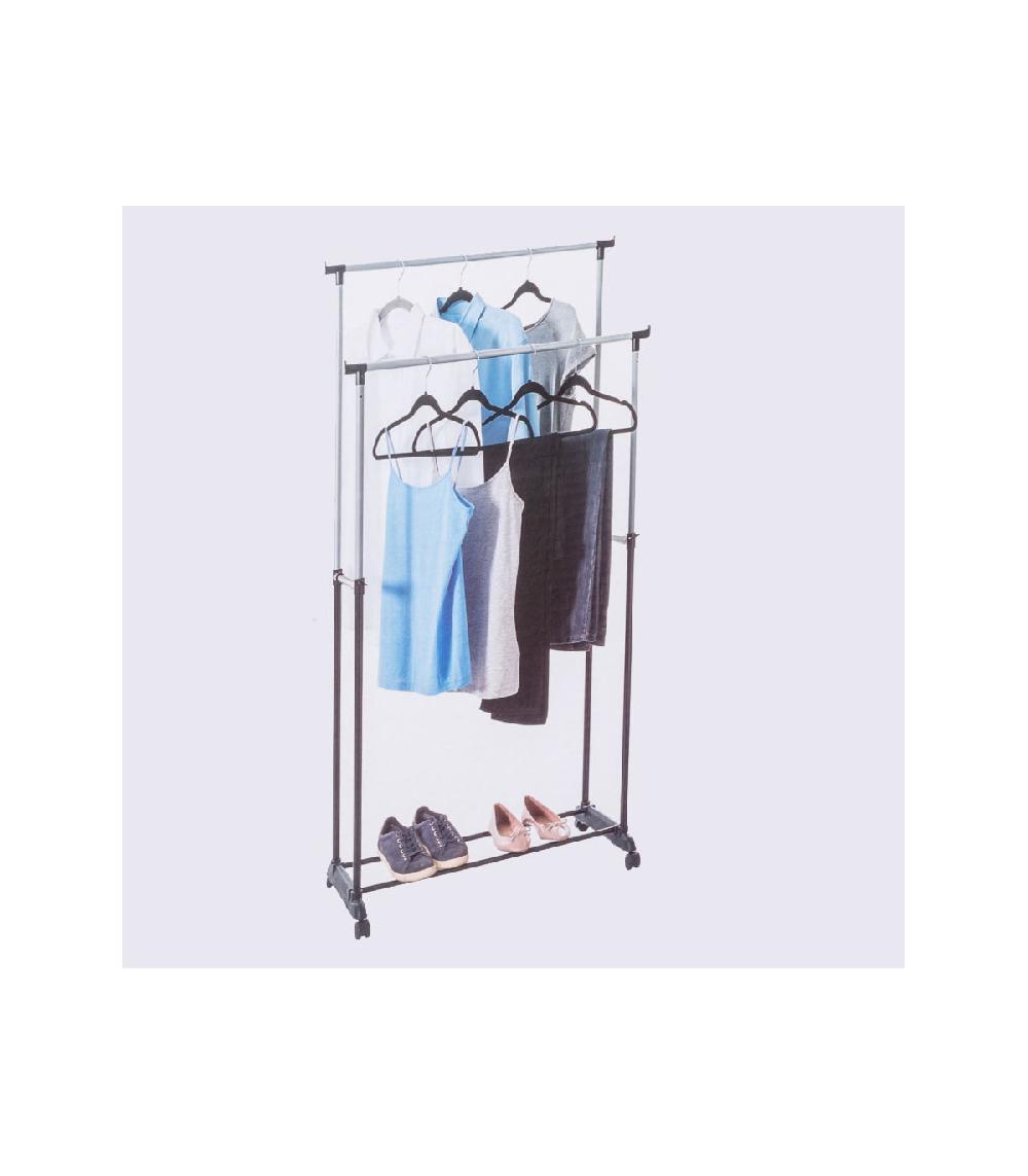 Wadiga Portant Vêtements Double Extensible En Hauteur - 80x43x160cm