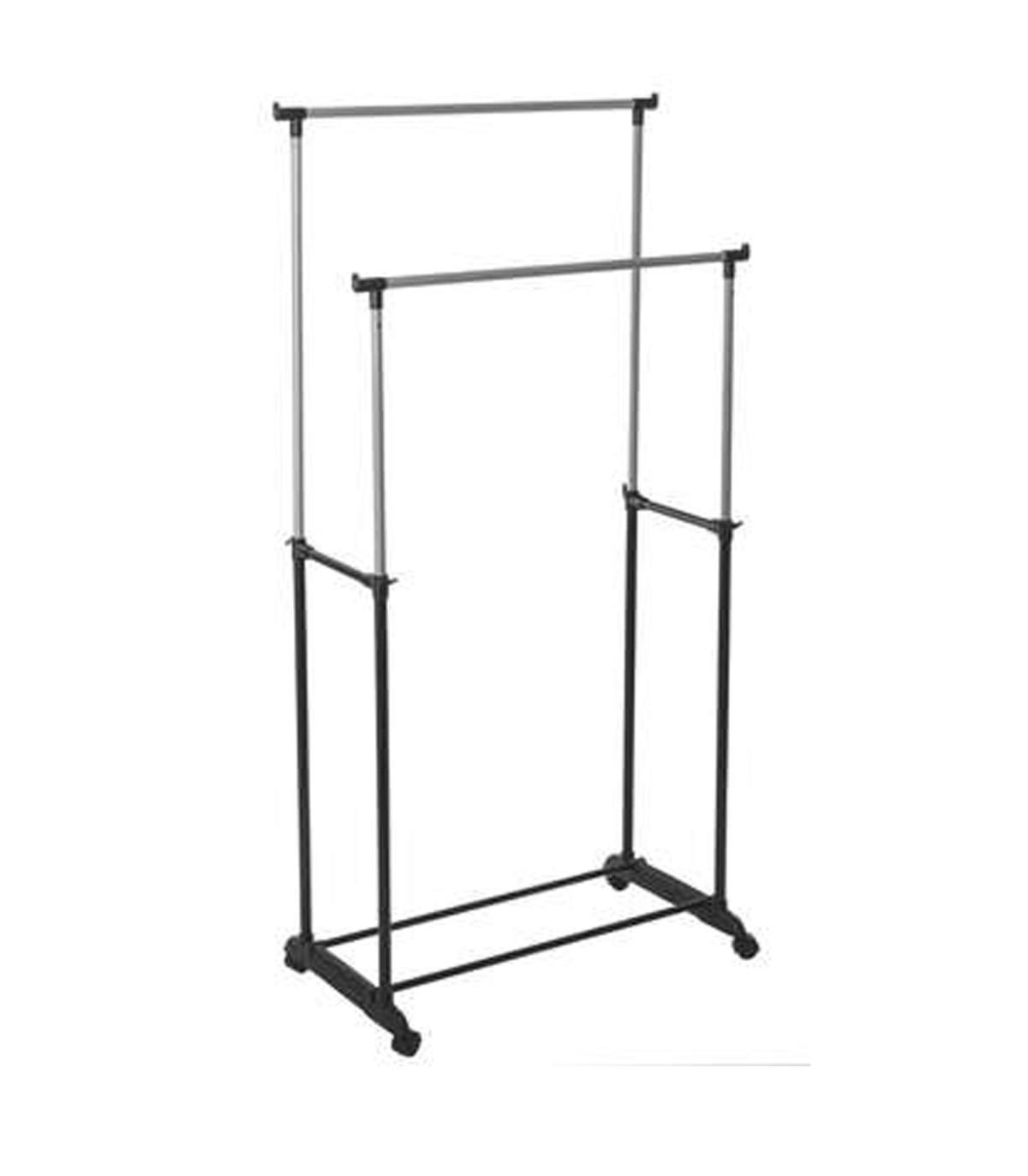 wadiga Portant vêtements double extensible en hauteur - 80x43x160cm