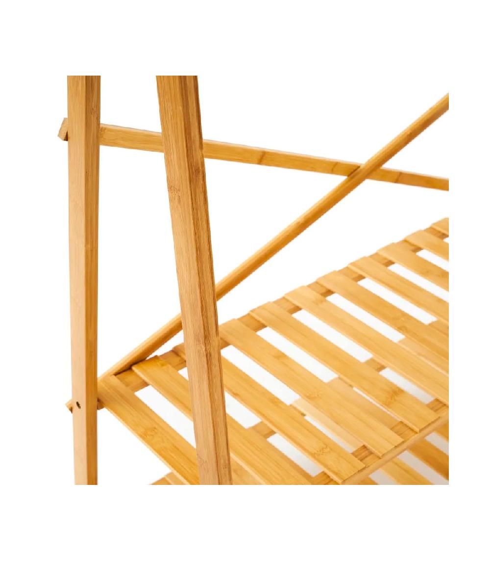 Wadiga Portant Vêtements En Bambou 3 étagères - 100x43x160cm