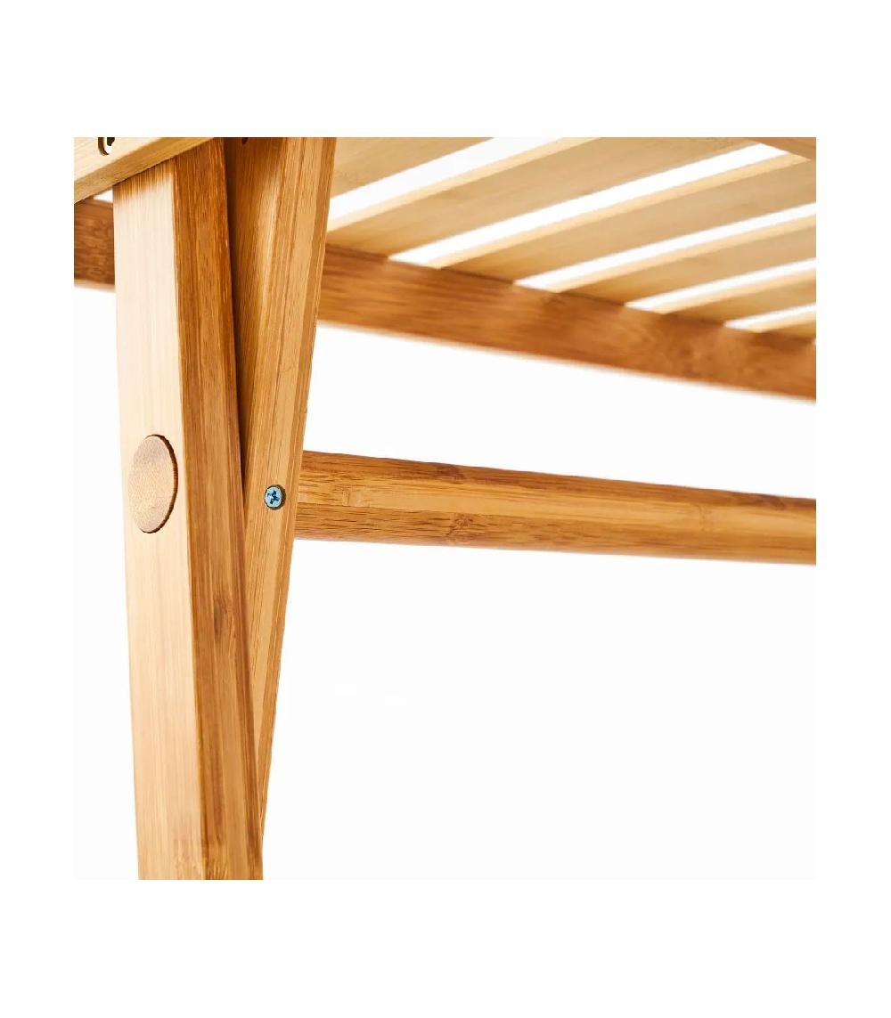 Wadiga Portant Vêtements En Bambou 3 étagères - 100x43x160cm