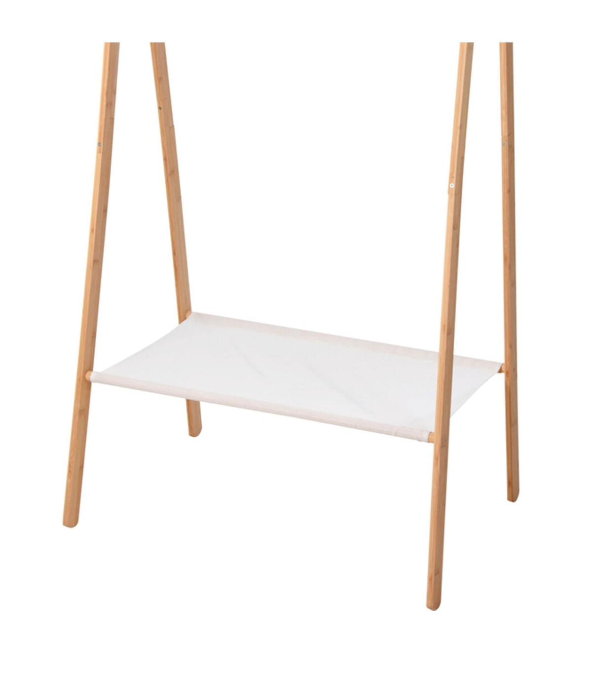 Wadiga Portant Vêtements En Bois Et Tissu 156x86x57cm