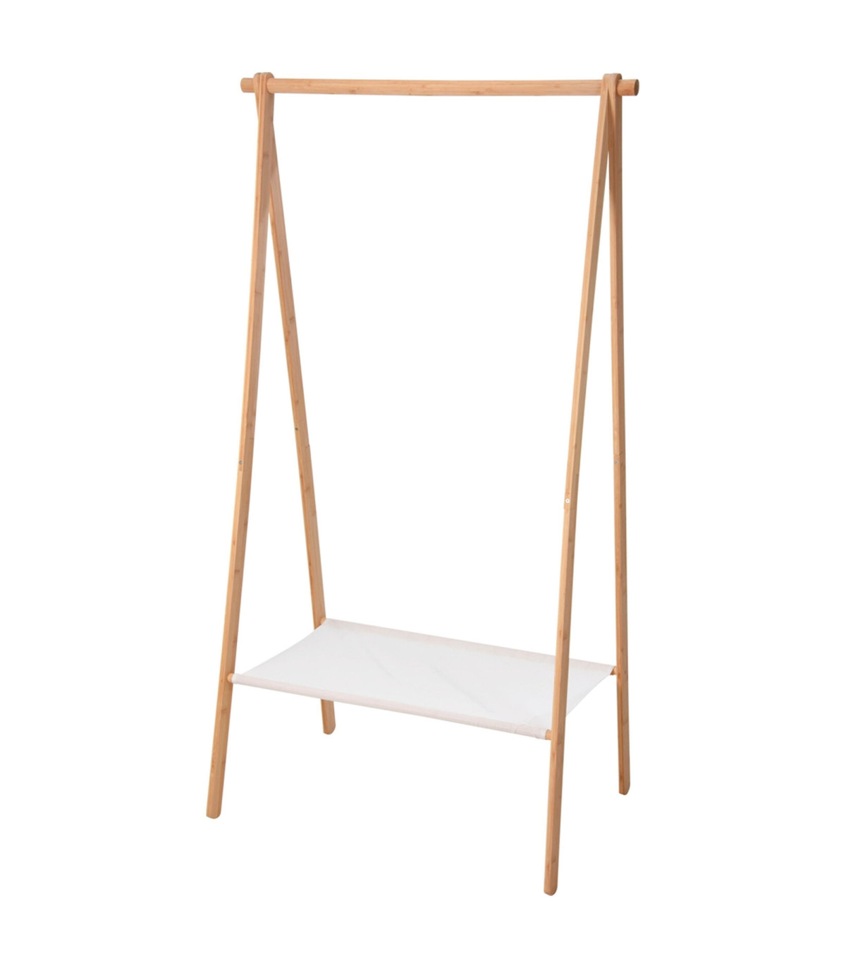 wadiga Portant vêtements en bois et tissu 156x86x57cm