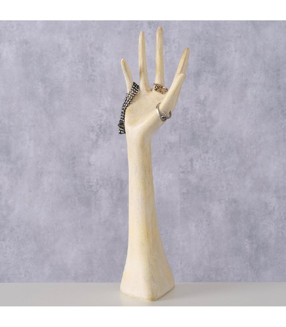Wadiga Porte Bijoux Main En Résine Blanche 9x9x31cm