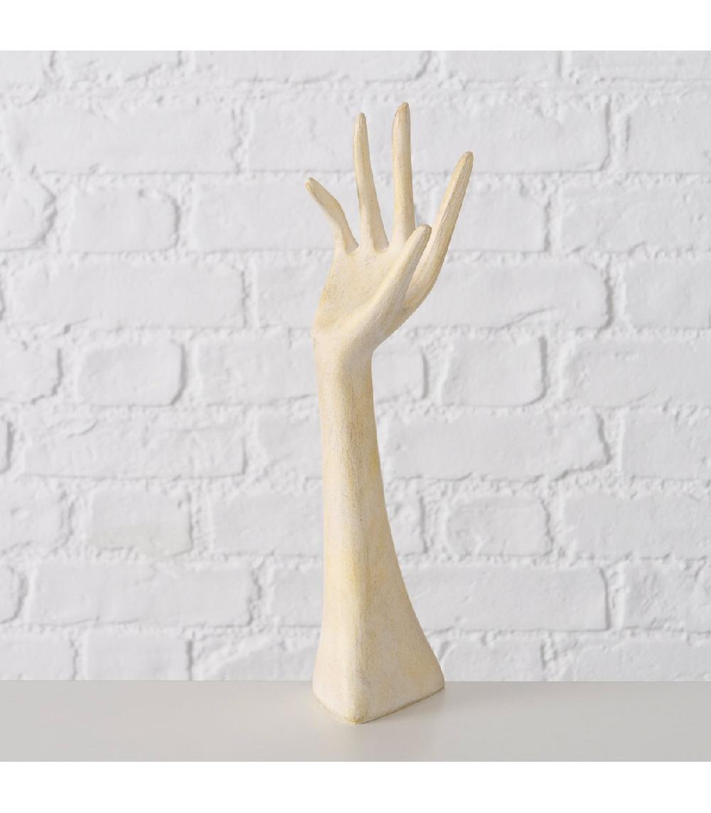 Wadiga Porte Bijoux Main En Résine Blanche 9x9x31cm