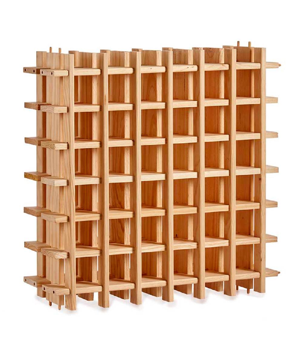 wadiga Porte bouteille empilable en bois naturel 36 bouteilles