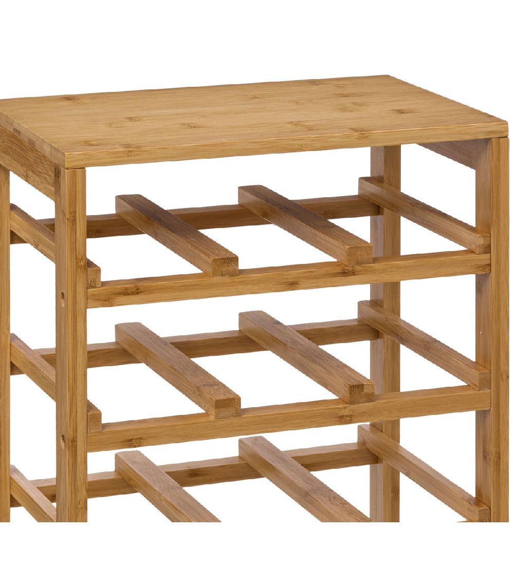 Wadiga Porte Bouteilles En Bambou 12 Bouteilles - 35x24x47cm