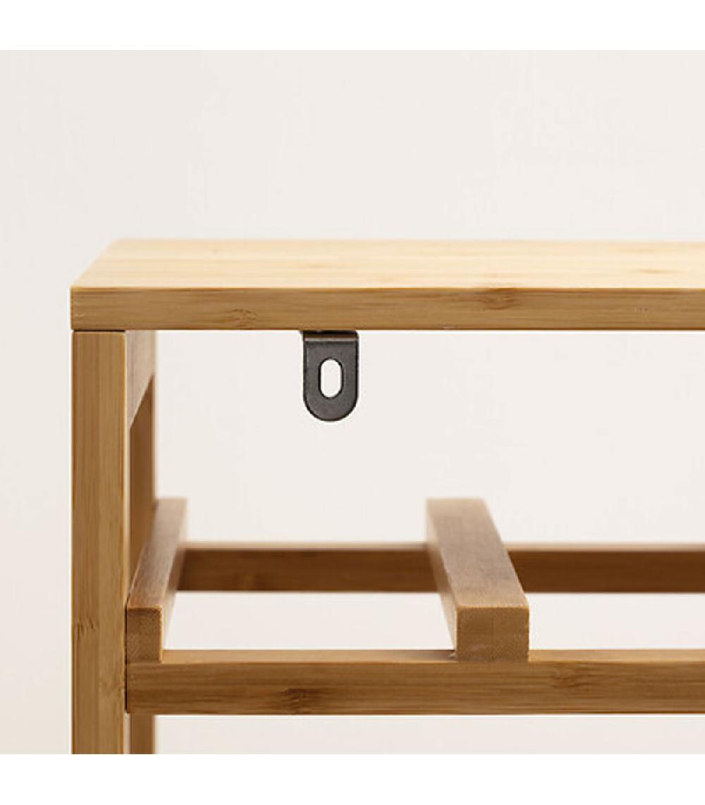 Wadiga Porte Bouteilles En Bambou 32 Bouteilles 45x24x89cm