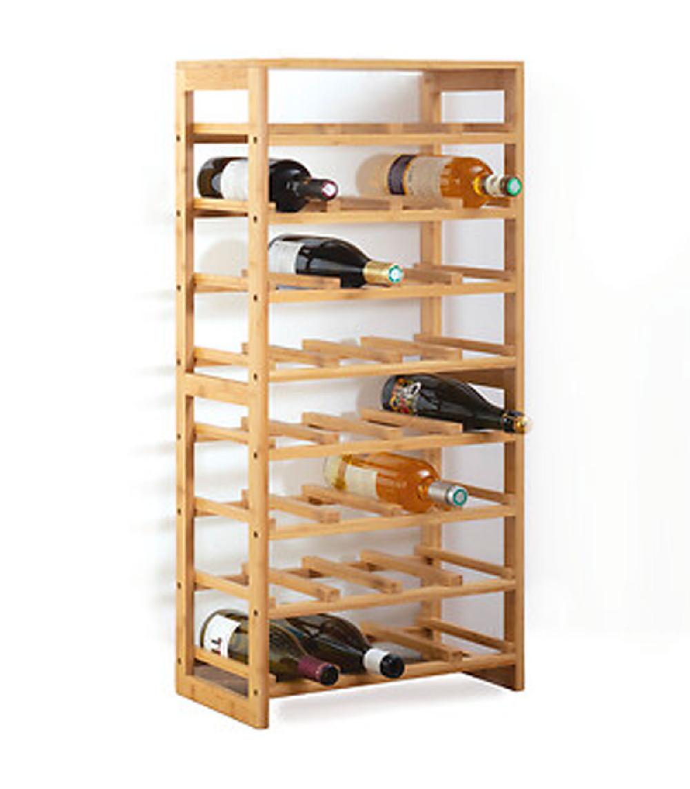 Wadiga Porte Bouteilles En Bambou 32 Bouteilles 45x24x89cm