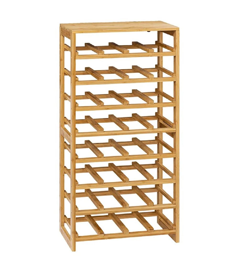 wadiga Porte bouteilles en bambou 32 bouteilles 45x24x89cm