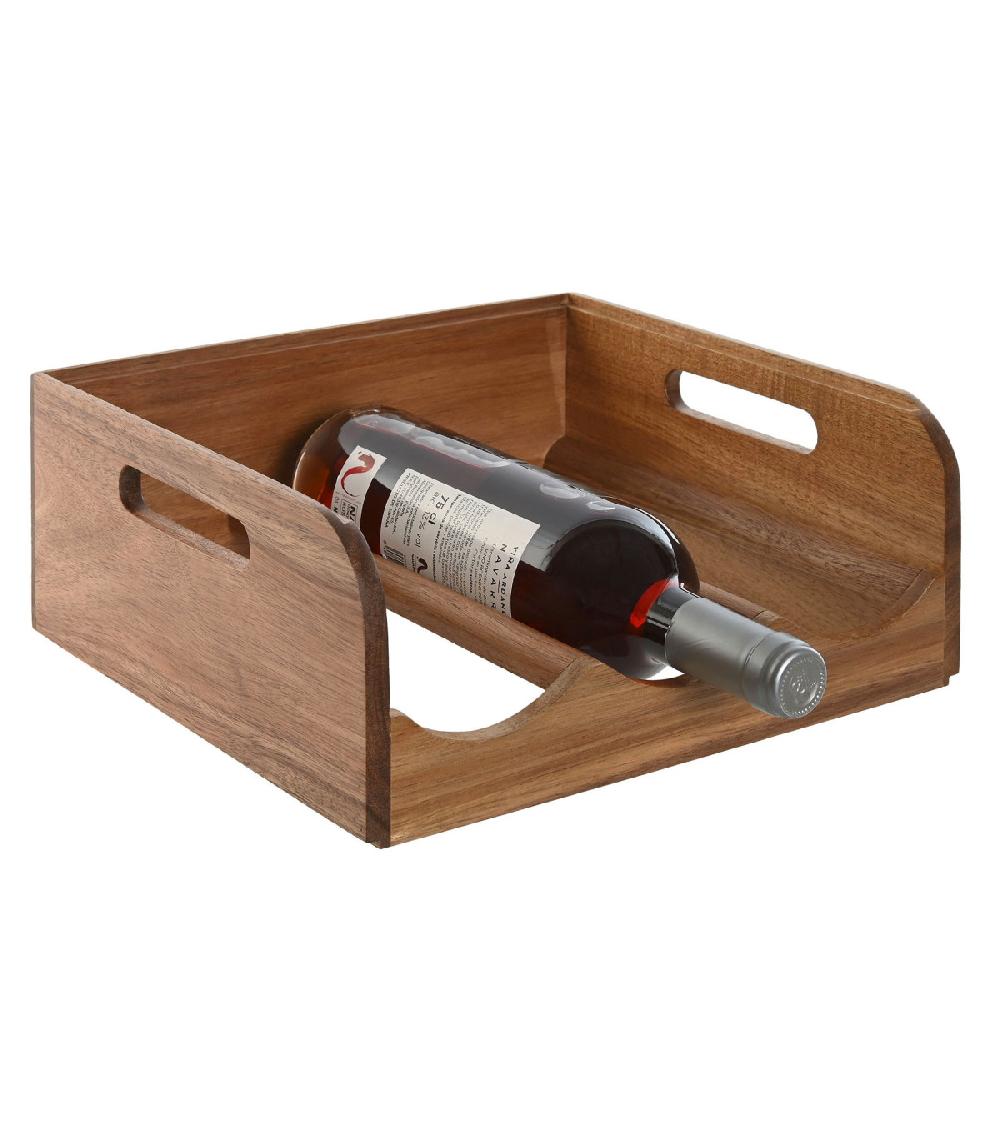 Wadiga Porte Bouteilles En Bois D'acacia Empilable 29x26x12cm