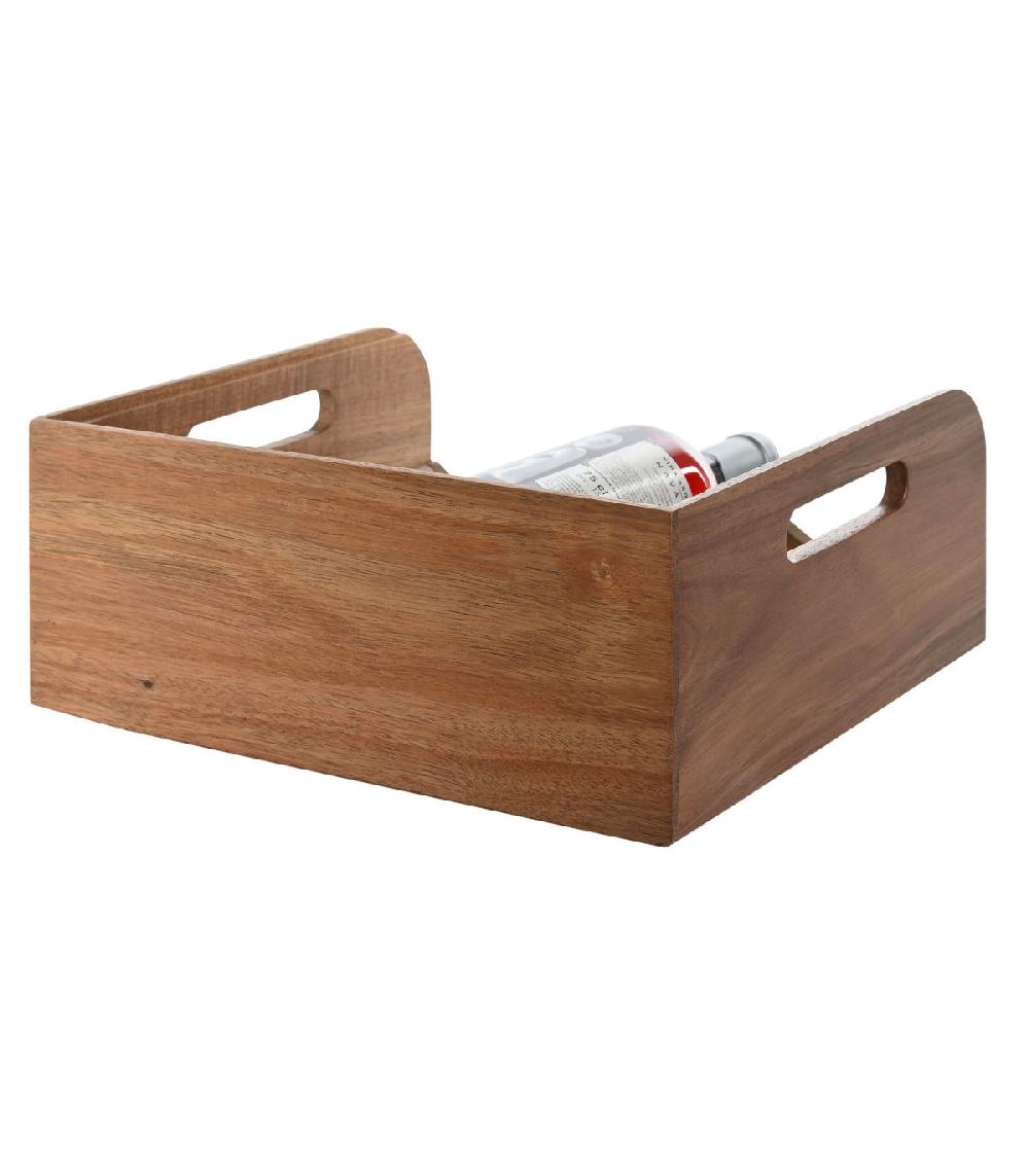Wadiga Porte Bouteilles En Bois D'acacia Empilable 29x26x12cm