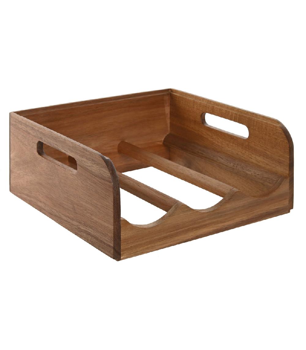 wadiga Porte bouteilles en bois d'acacia empilable 29x26x12cm