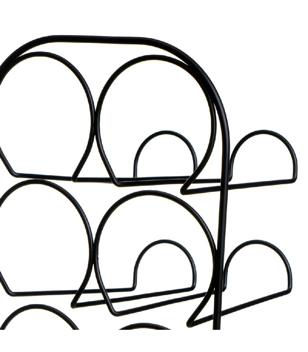 Wadiga Porte Bouteilles Métal Noir 6 Bouteilles 22x20x34cm