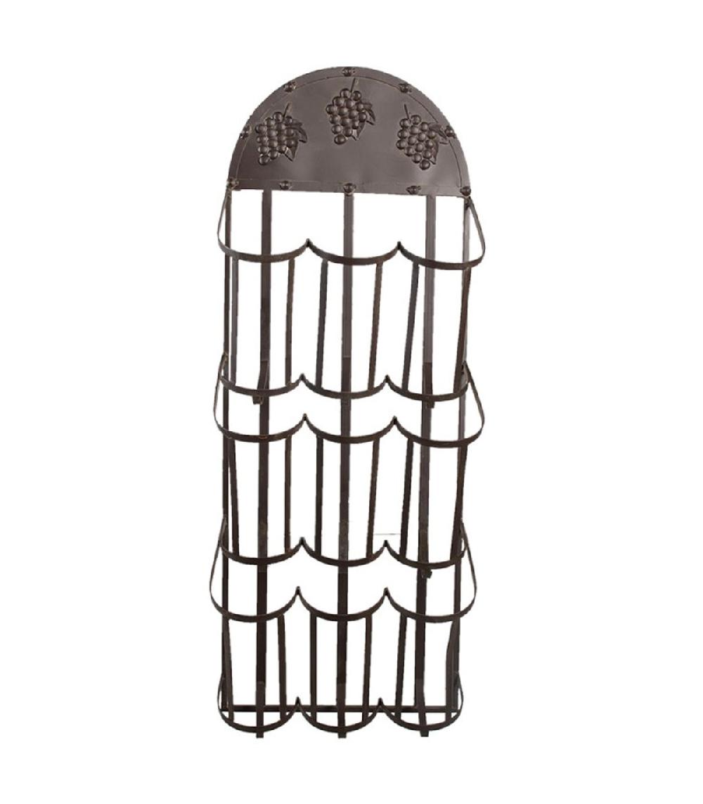 wadiga Porte bouteilles mural en métal 9 bouteilles 30x18x83cm