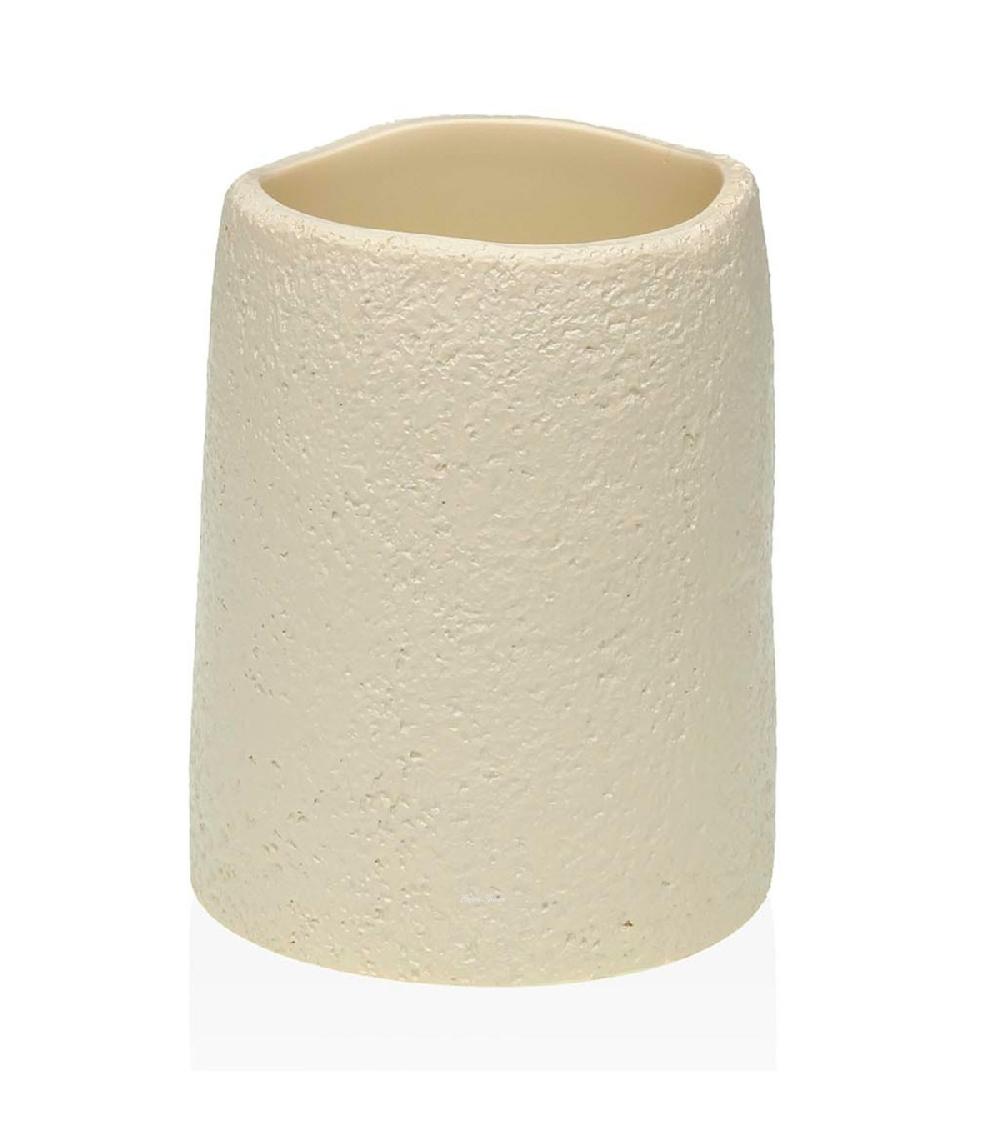 wadiga Porte brosse à dents en résine beige 7.5x7.5x10.5cm