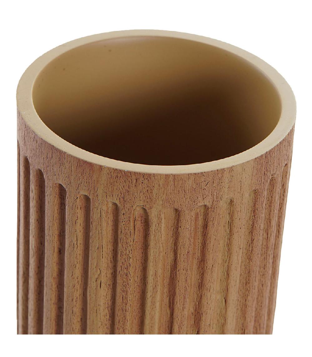 Wadiga Porte Brosse à Dents En Résine Effet Bois 8x8x11cm