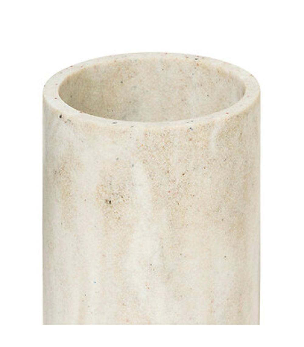 Wadiga Porte Brosse à Dents En Résine Effet Marbre Et Bois 7x7x10.5cm