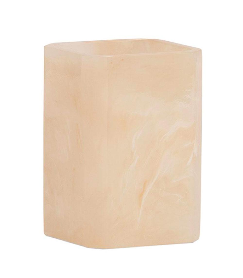 wadiga Porte brosse à dents en résine effet nacre 7.5x7.5x11cm