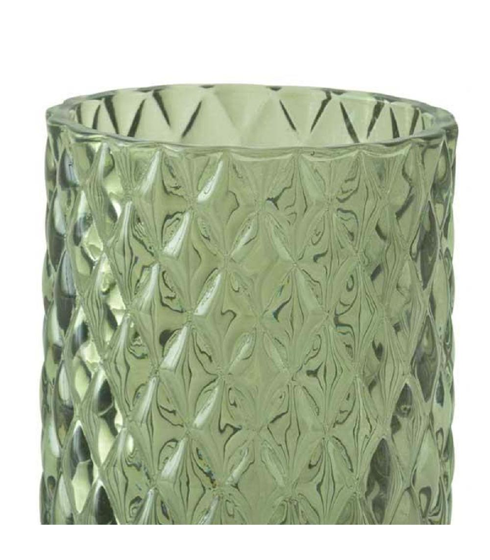 Wadiga Porte Brosse à Dents En Verre Diamant Vert 7.5x7.5x10.5cm