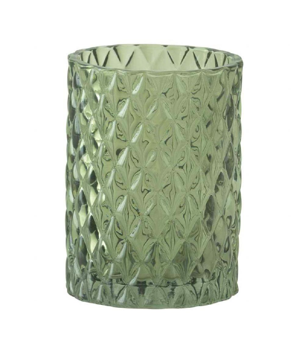 wadiga Porte brosse à dents en verre diamant vert 7.5x7.5x10.5cm