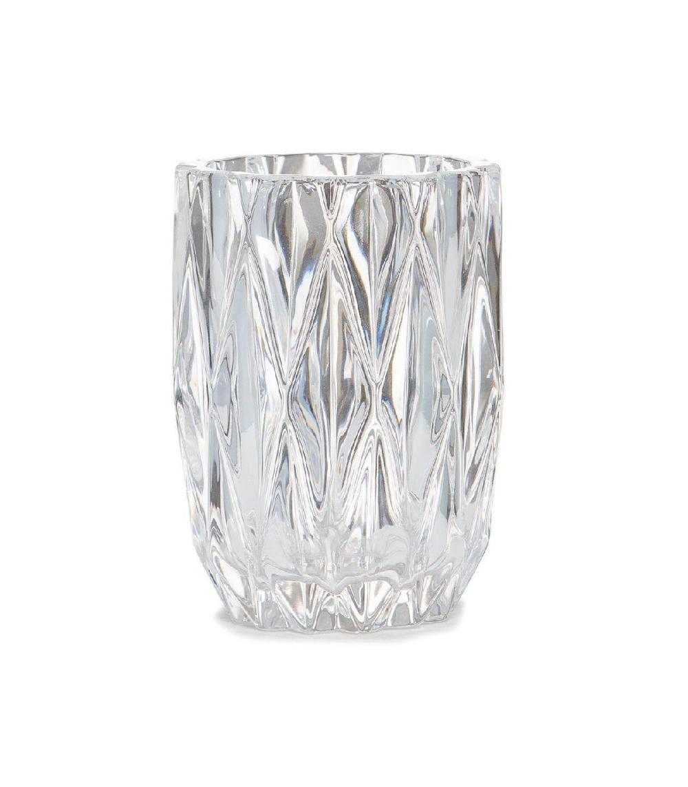 wadiga Porte brosse à dents en verre taillé transparent - 8.5x11cm
