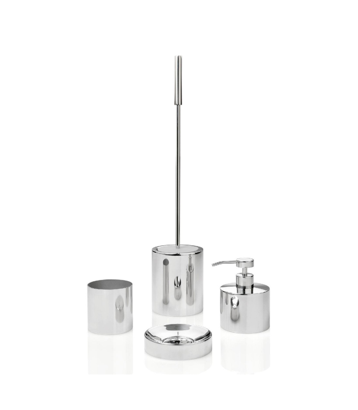 Wadiga Porte Brosse à Dents Verre Rond En Inox Brillant