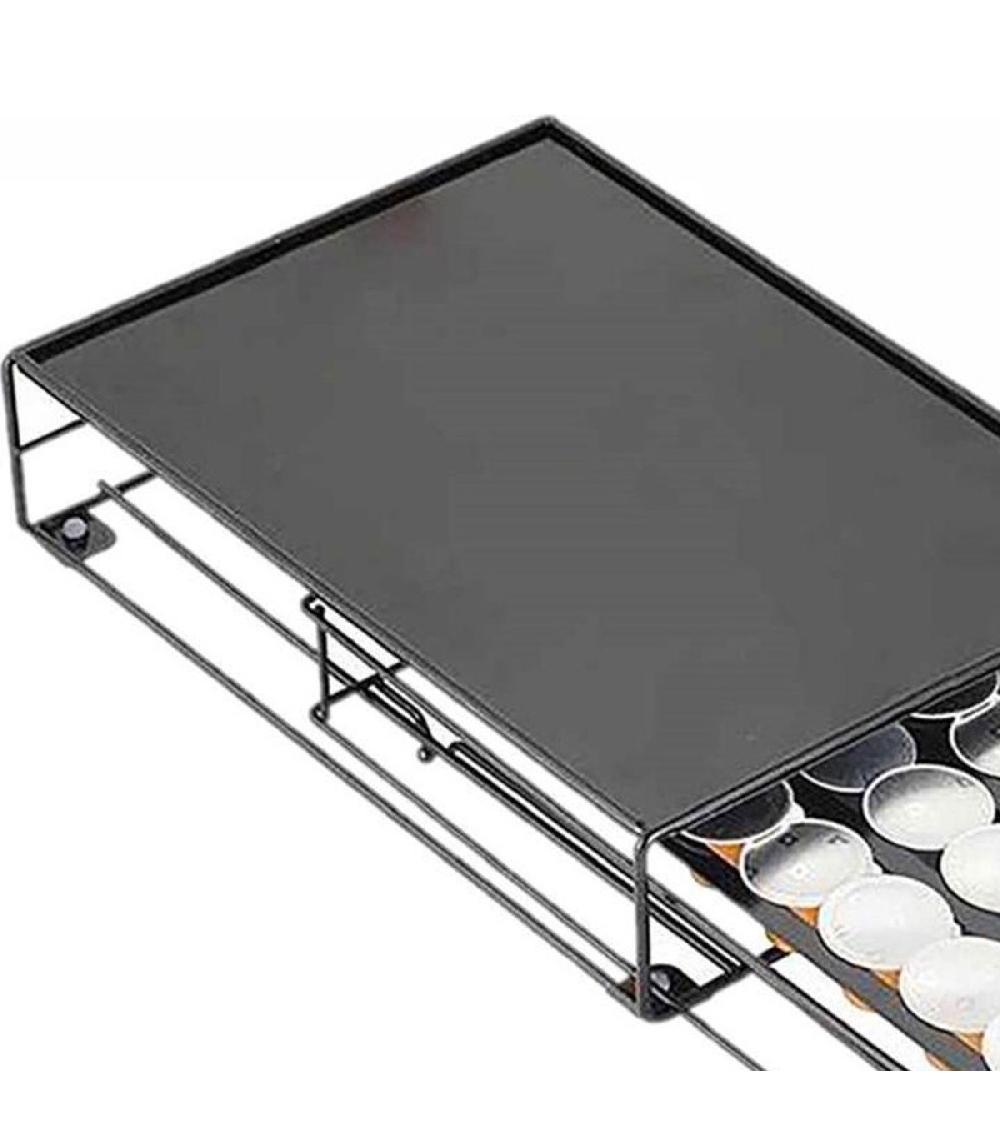 Wadiga Porte-Capsules Avec Support Cafetière Nespresso En Métal Noir