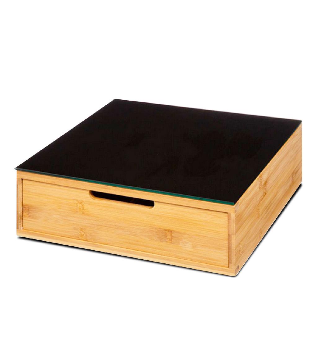 wadiga Porte capsules bambou et support cafetière 30x30x10cm