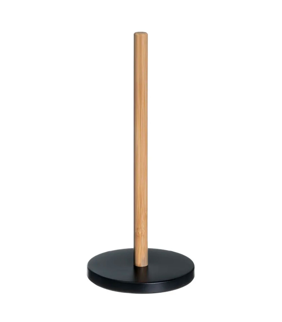 wadiga Porte essuie-tout bambou à poser base noire 15x15x34cm