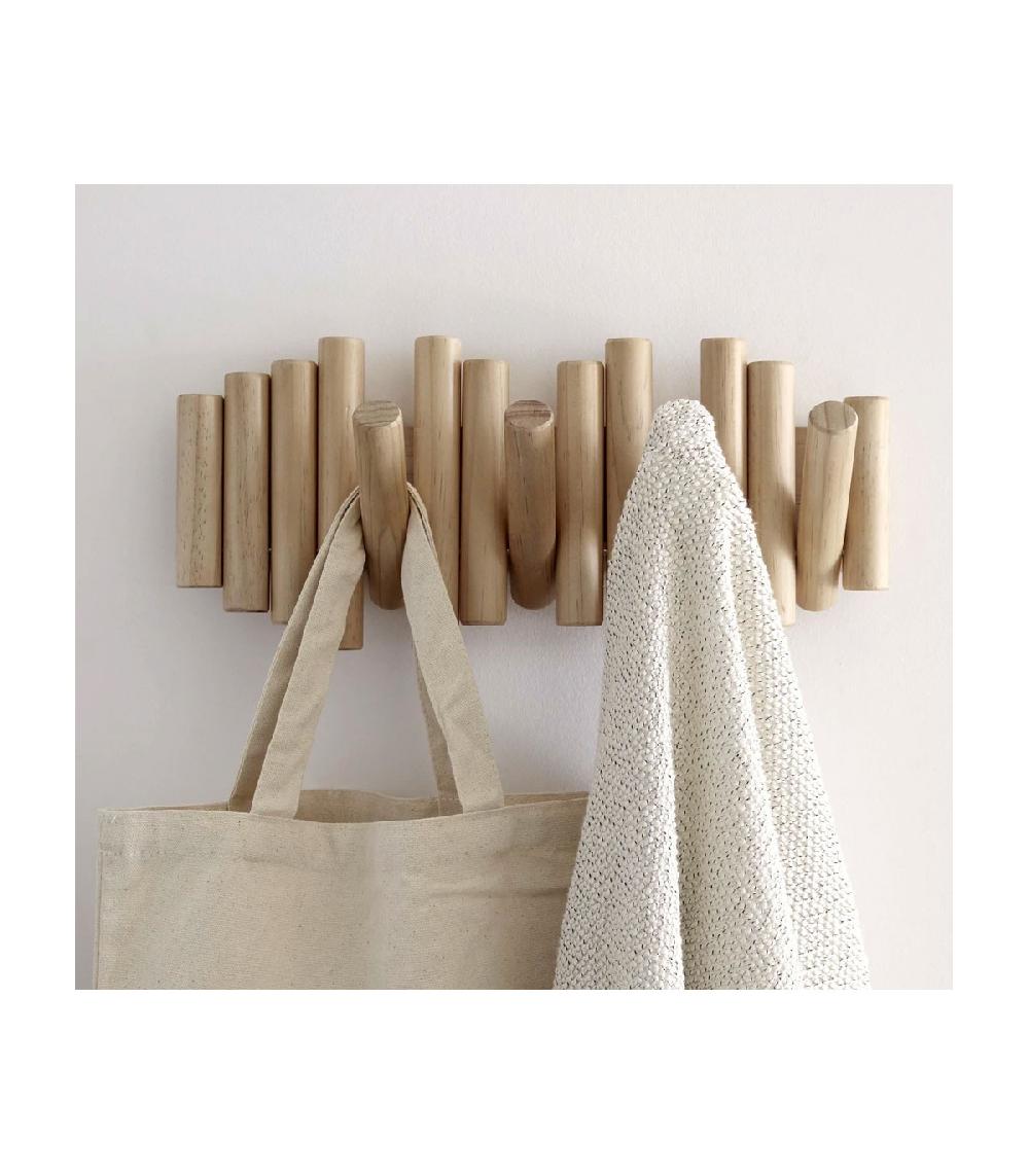 Wadiga Porte Manteaux Mural Design En Bois Picket Rail - Umbra