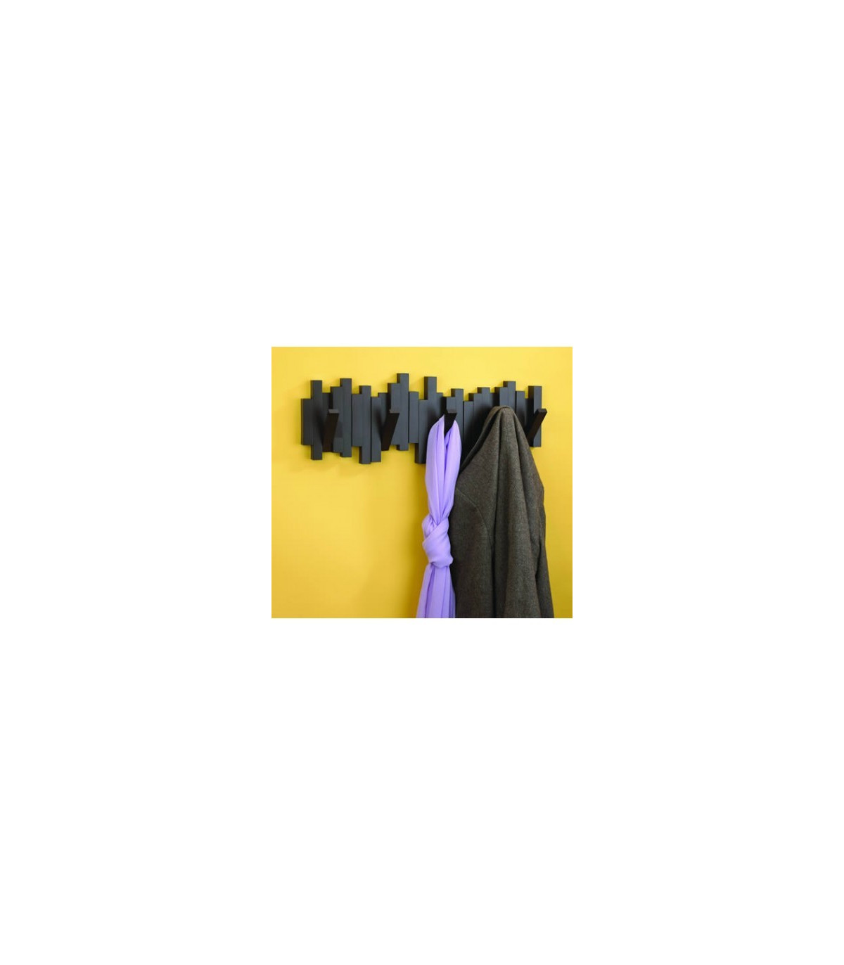 Wadiga Porte Manteaux Mural Design Noir "Sticks Multi Hook Black" - Umbra