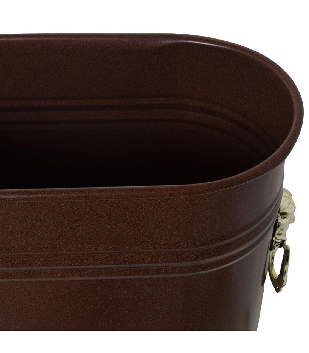 Wadiga Porte Parapluie Ovale En Métal Marron Et Doré 29x16x42cm