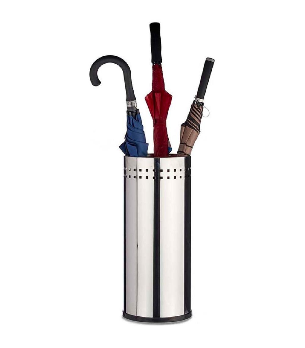 Wadiga Porte Parapluie Rond En Acier Inoxydable 21x21x50cm