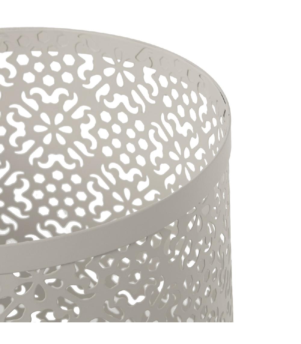 Wadiga Porte Parapluie Rond En Métal Ajouré Blanc - 24x45cm