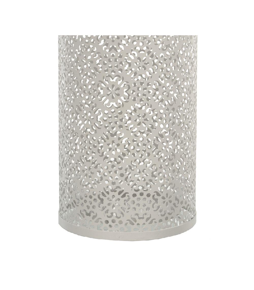 Wadiga Porte Parapluie Rond En Métal Ajouré Blanc - 24x45cm