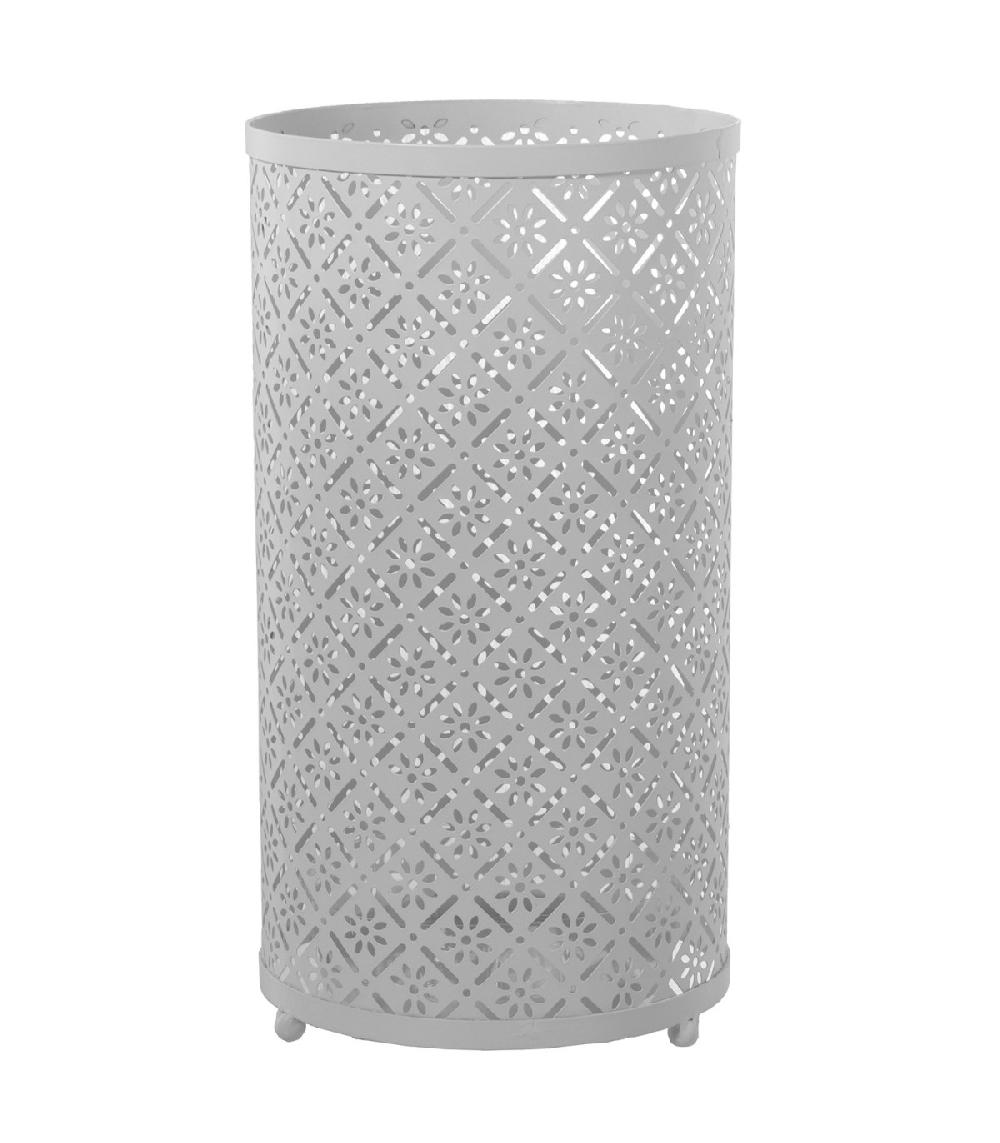 wadiga Porte parapluie rond en métal ajouré blanc - 24x45cm