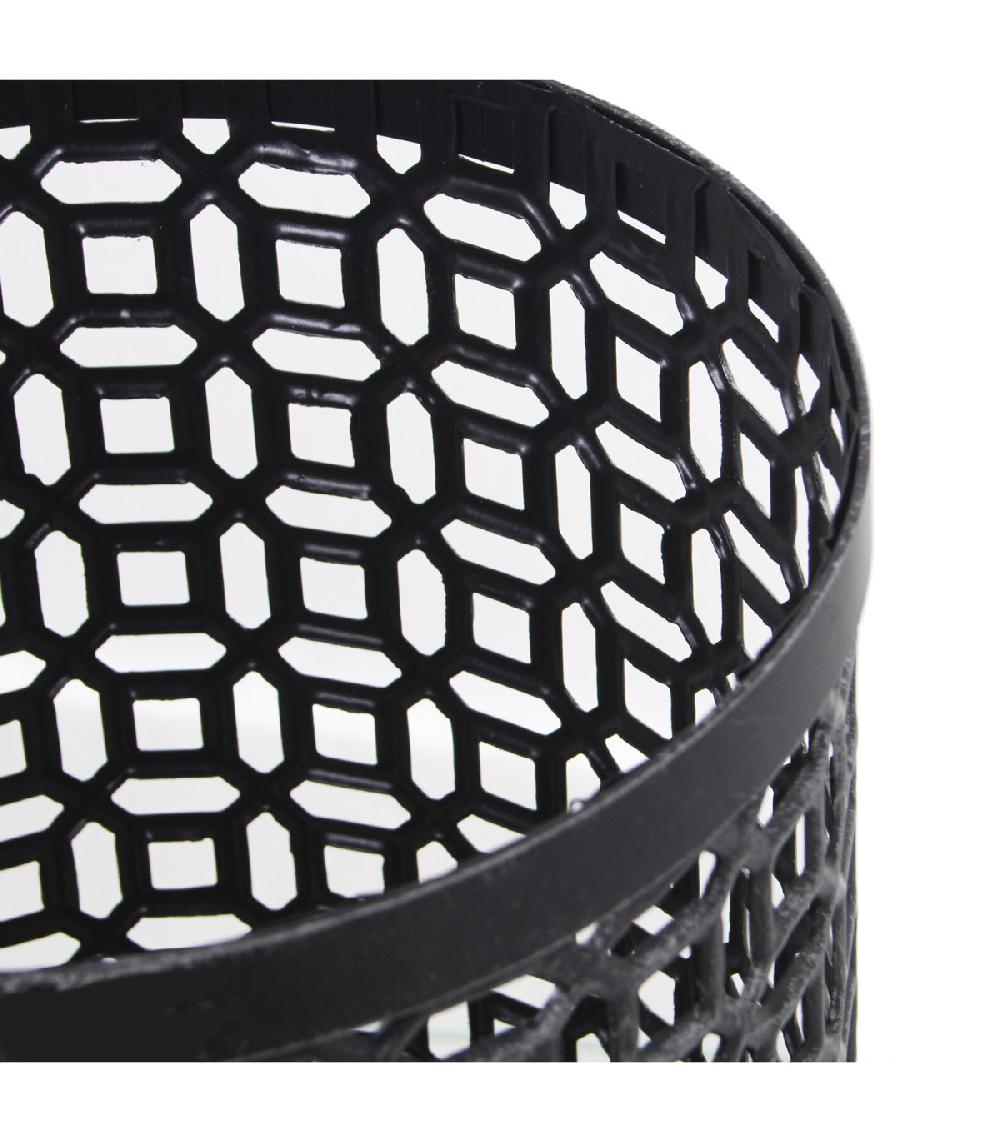 Wadiga Porte Parapluie Rond En Métal Ajouré Gris - 20x45cm