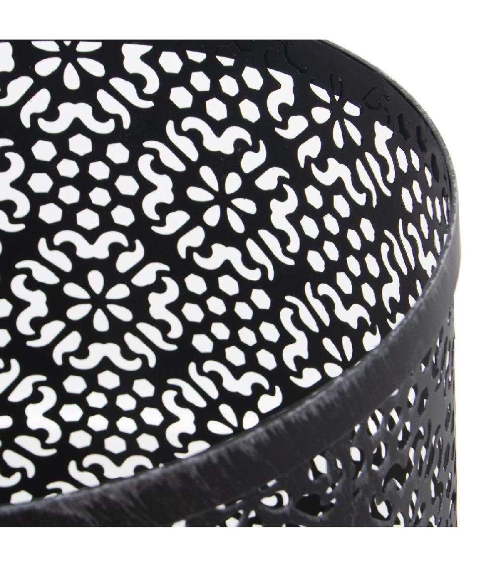 Wadiga Porte Parapluie Rond En Métal Ajouré Gris - 24x45cm