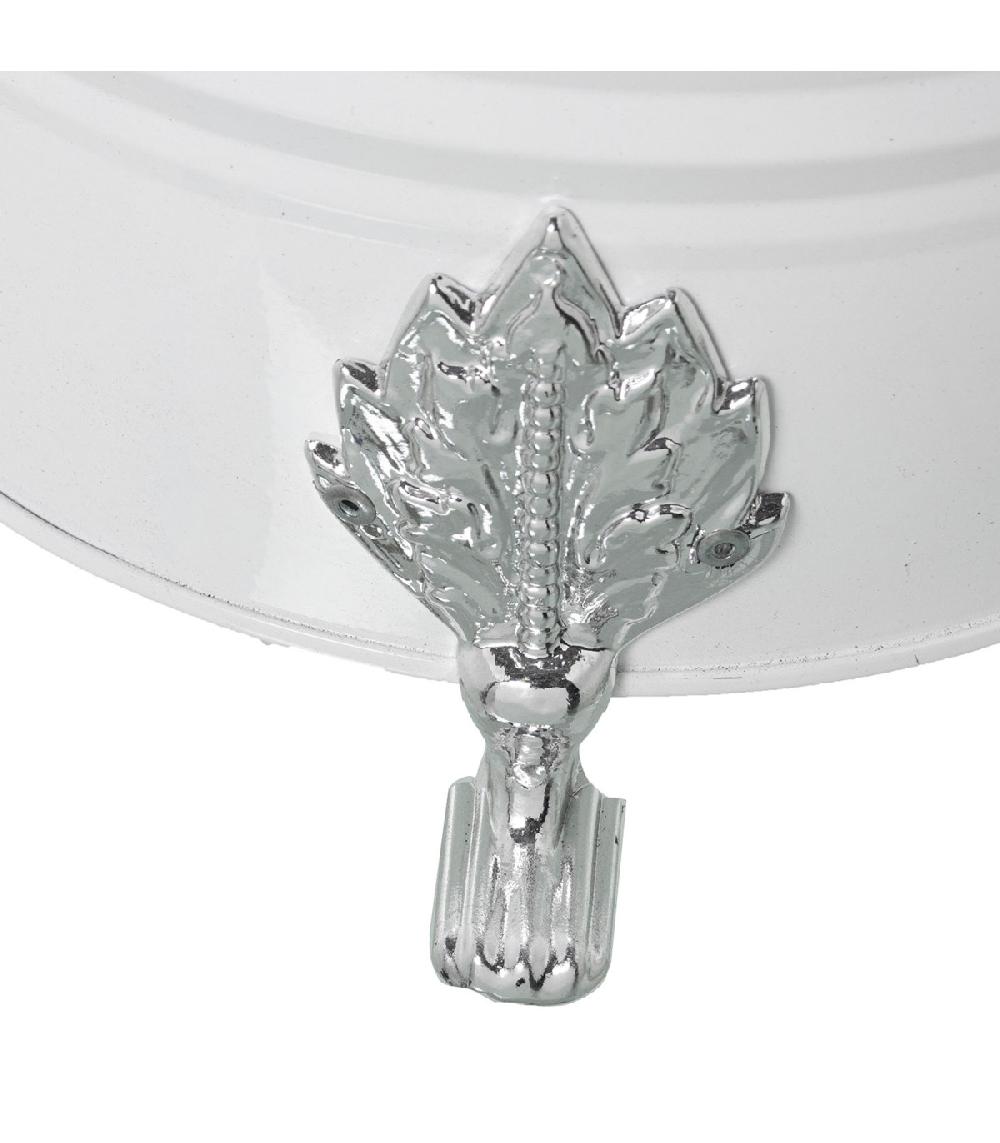 Wadiga Porte Parapluie Rond En Métal Blanc Et Argenté 23x23x43cm