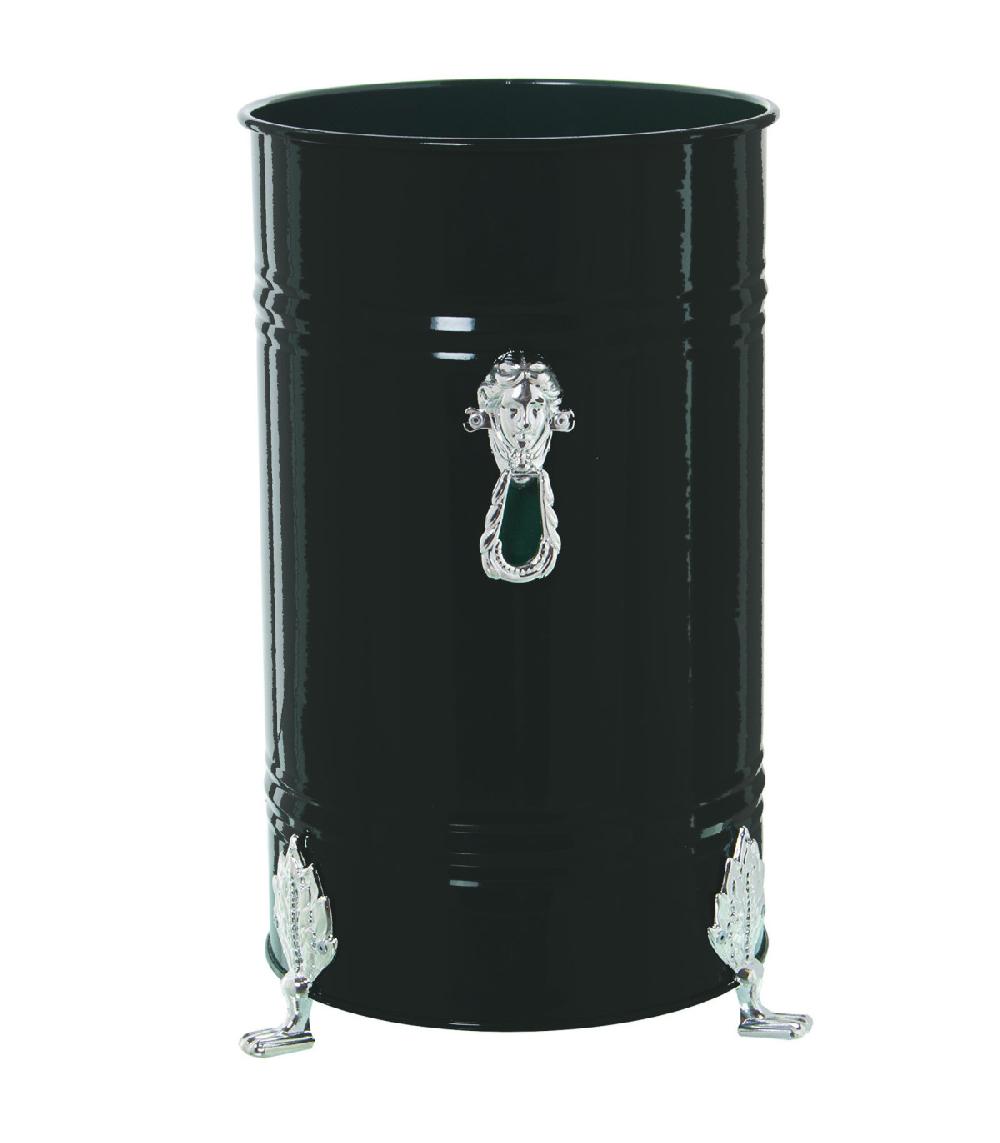 Wadiga Porte Parapluie Rond En Métal Noir Et Argenté 23x23x43cm