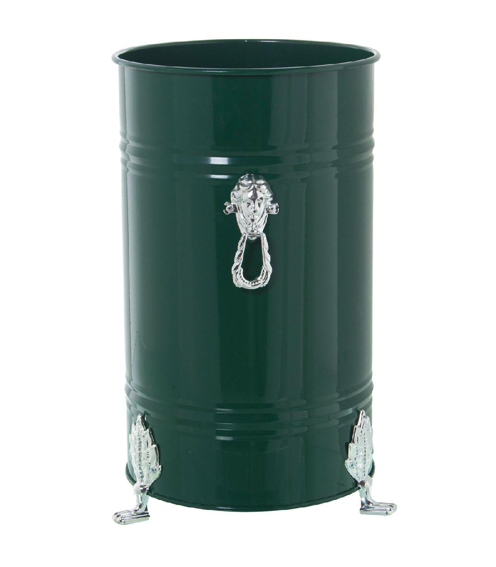 Wadiga Porte Parapluie Rond En Métal Vert Et Argenté 23x23x43cm