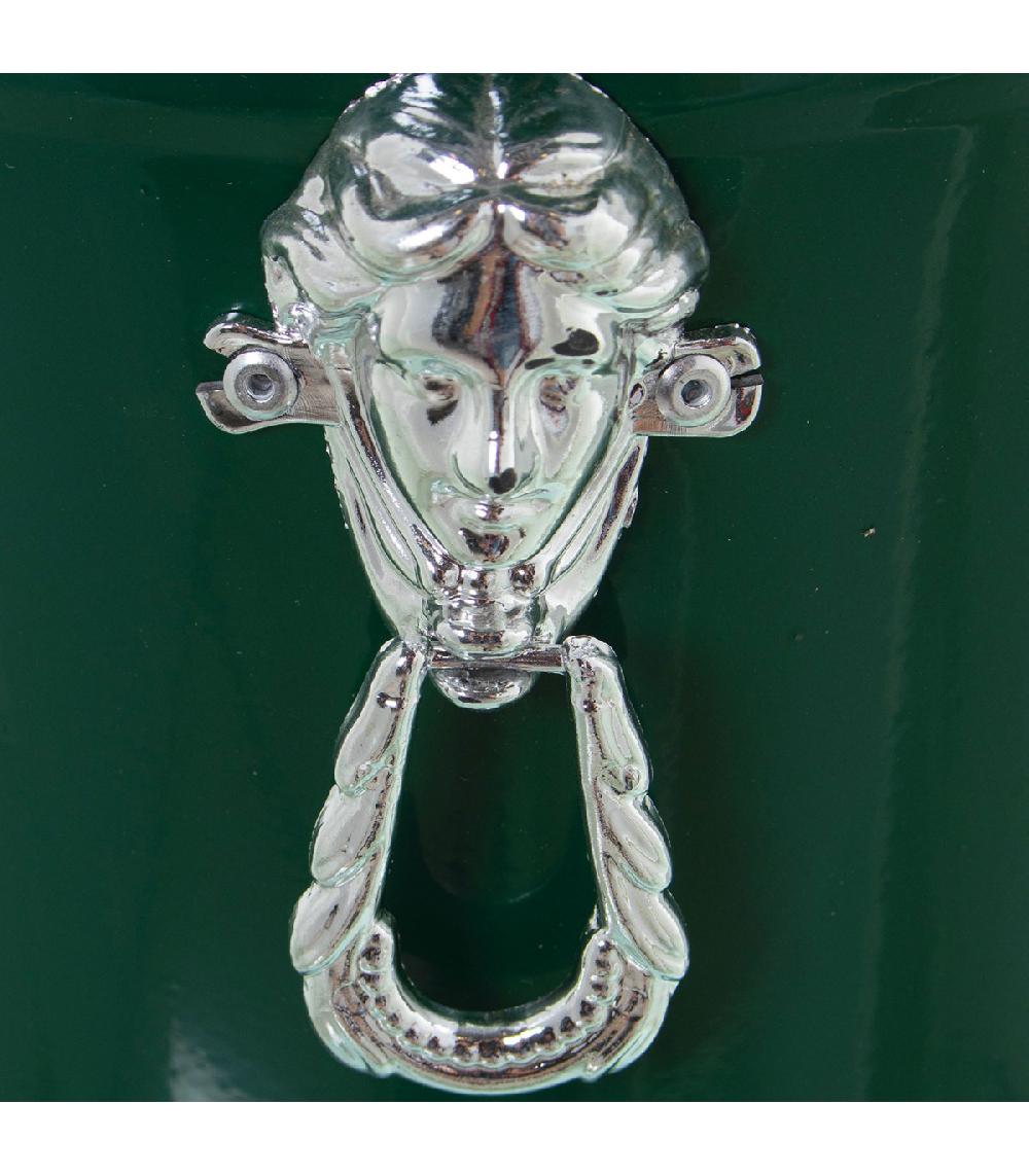 Wadiga Porte Parapluie Rond En Métal Vert Et Argenté 23x23x43cm