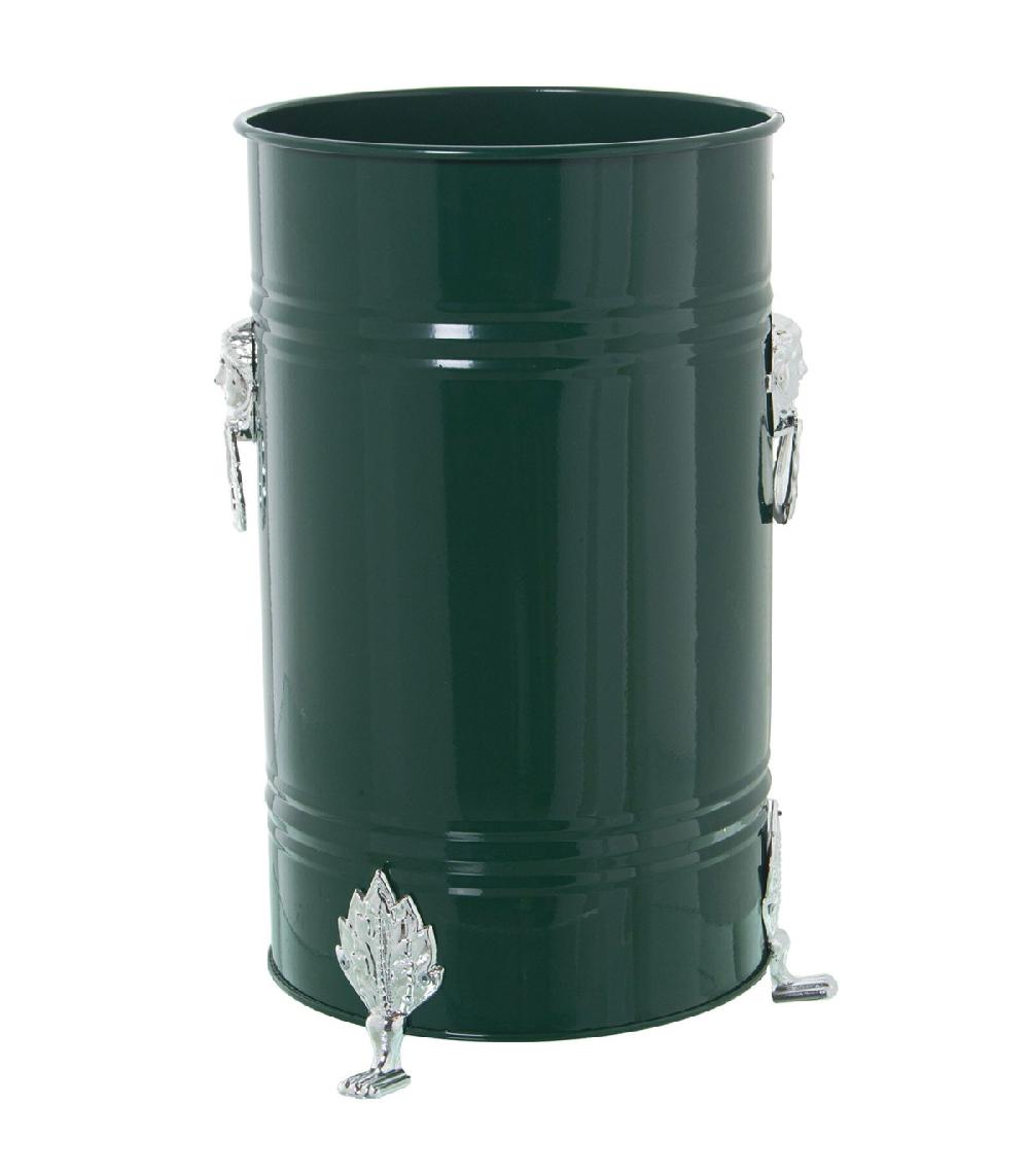 wadiga Porte parapluie rond en métal vert et argenté 23x23x43cm