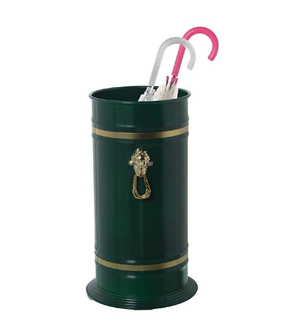 Wadiga Porte Parapluie Rond En Métal Vert Et Doré 23x23x40cm